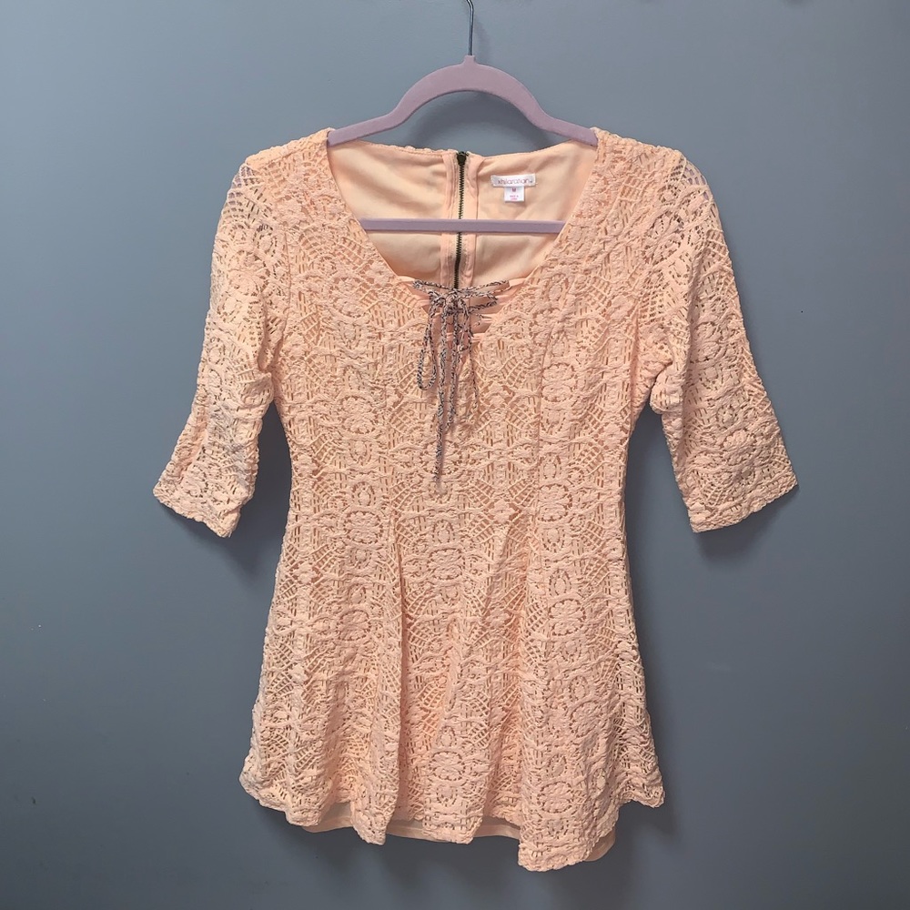 Xhilaration Peach Lace Boho Dress